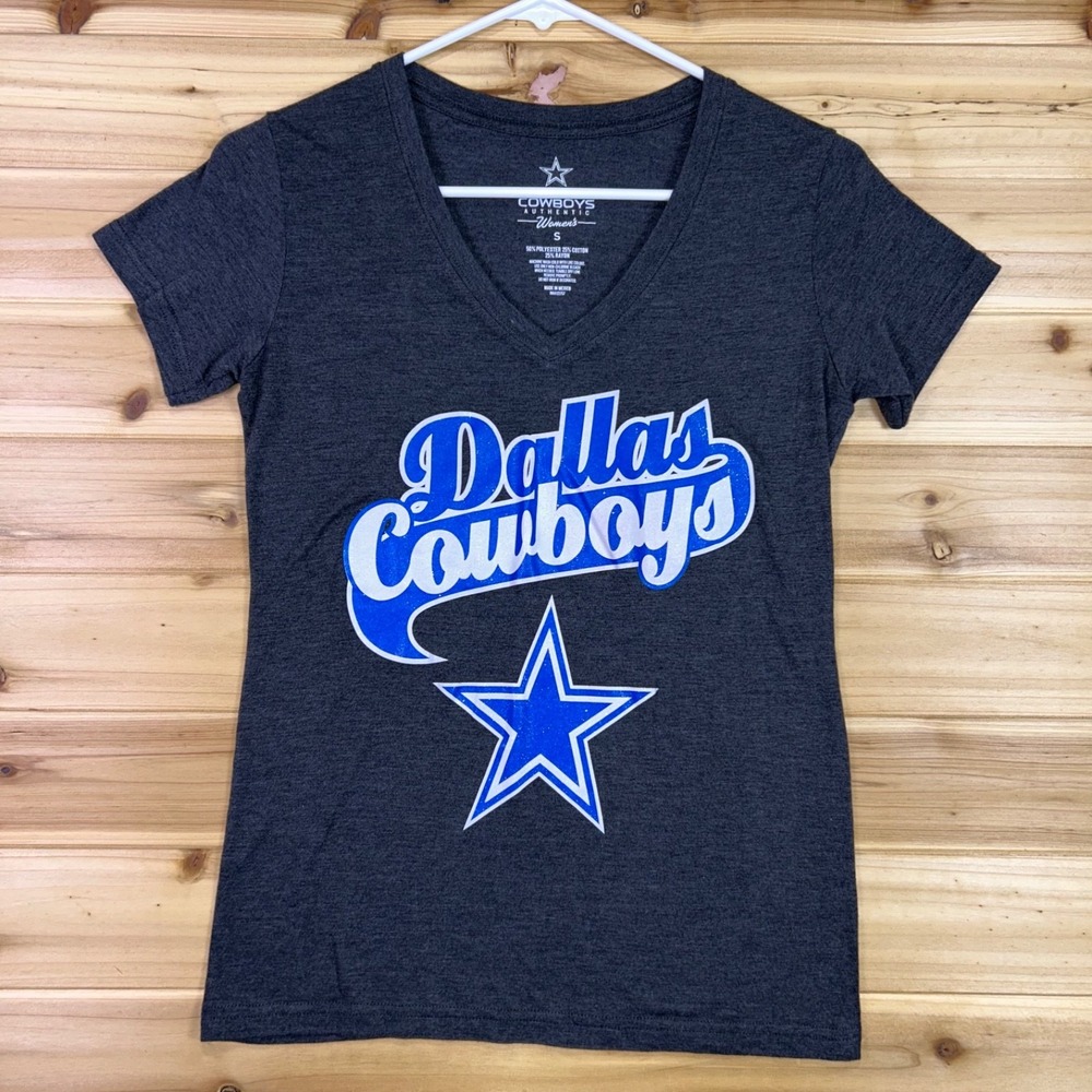 NFL Dallas Cowboys T-Shirt Womens Small Gray Authentic Short Sleeve Shirt